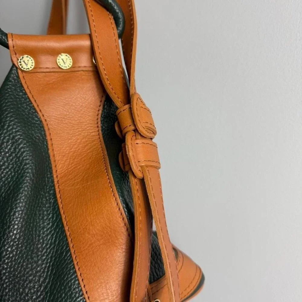 Green Leather Valentina Bag Purse Brown and Gold‎